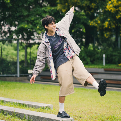 (JK455) Striped Hooded Jacket