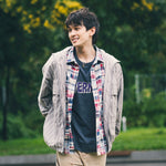 (JK455) Striped Hooded Jacket