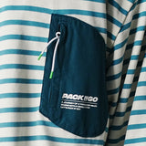 (TP1720) Stripe Pocket Long Sleeve Tee