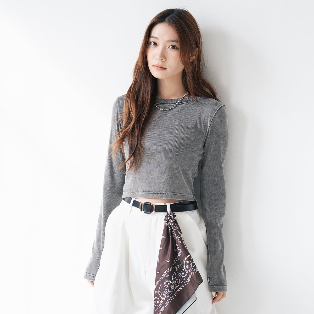 (TP1903) Washed Cropped Tee