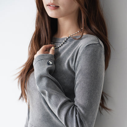 (TP1903) Washed Cropped Tee