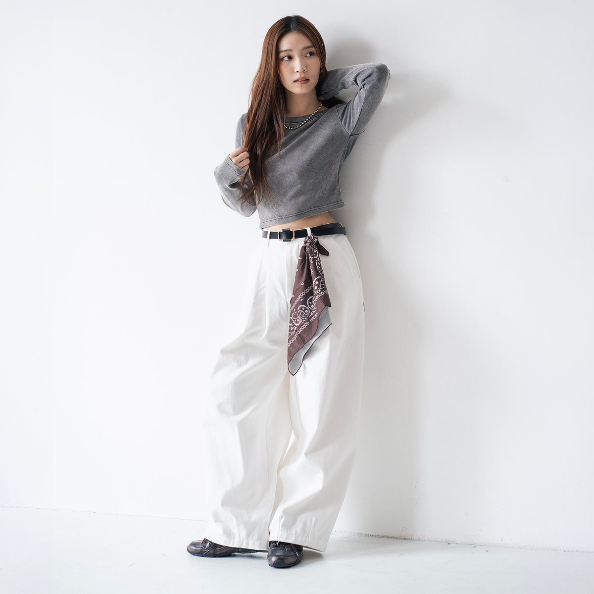 (TP1903) Washed Cropped Tee