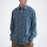 (EX571) Allover Print Denim Shirt