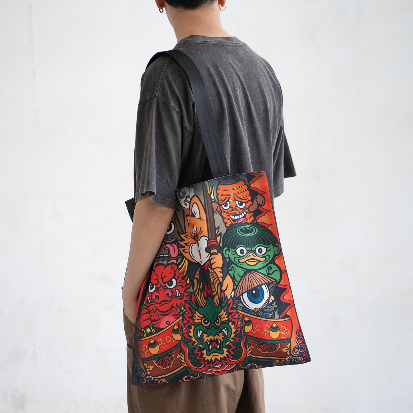 (EX566) Characters Graphic Big Tote Bag