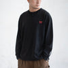 (EX612) Embroidery Henley Neck Long Sleeve Tee