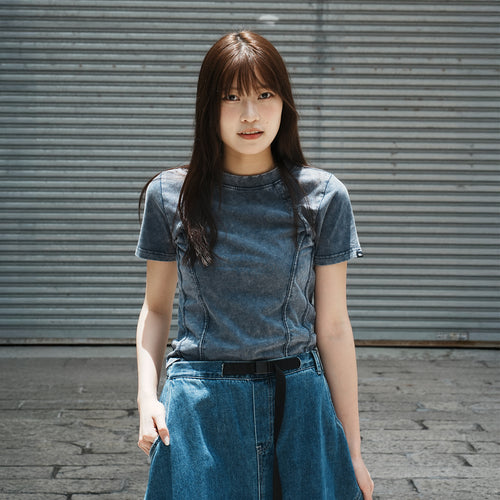 (TP1599) Washed Cropped Tee