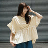(TP1634) Garment Dye Wash Ruffles Top