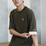 (TP1612) Layered Sleeve Embroidery Tee