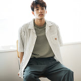 (ST461) Stripe Short Sleeve Shirt