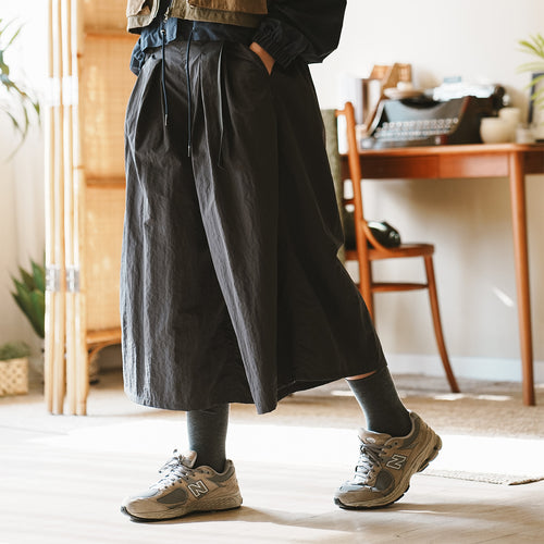 (PT364) Ankle Pleated Wide Pants