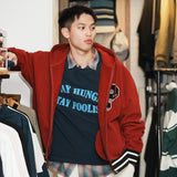 (JK429) College Hooded Zip Up