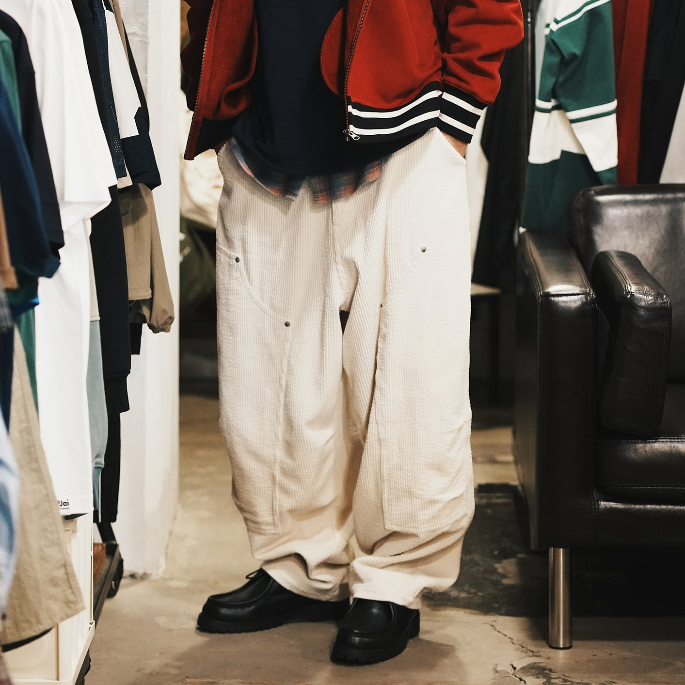 (PT425) Washed Corduroy Work Pants