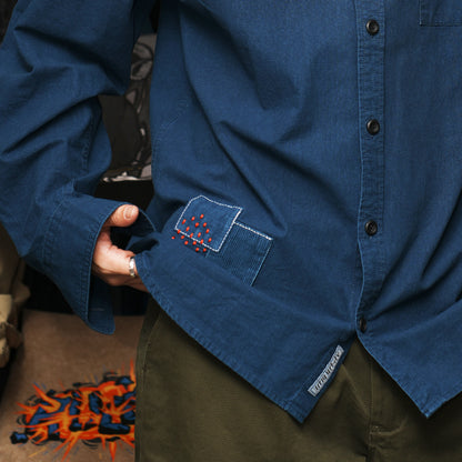 (ST481) Indigo Tie Shirt