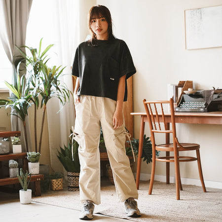 (PT364) Ankle Pleated Wide Pants