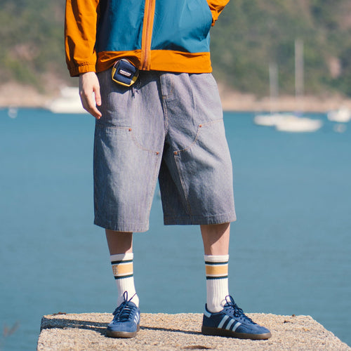 (SP434) Denim Stripes Shorts