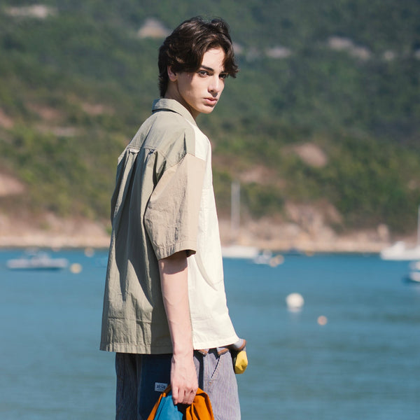(ST514) Color Block Shirt