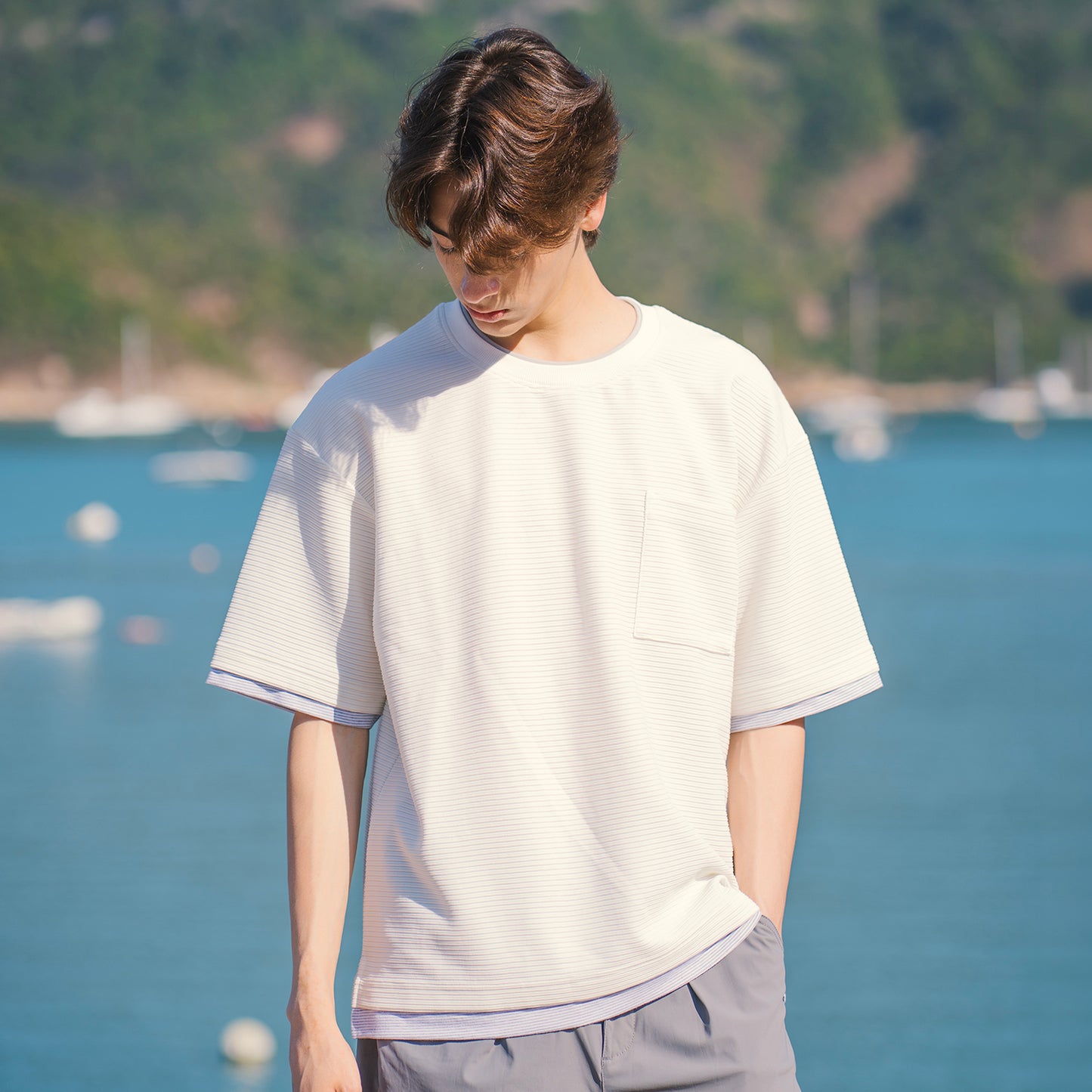 (TP1800) Double Collar Tee