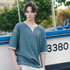 (TP1838) Contrast Rib Waffle Tee