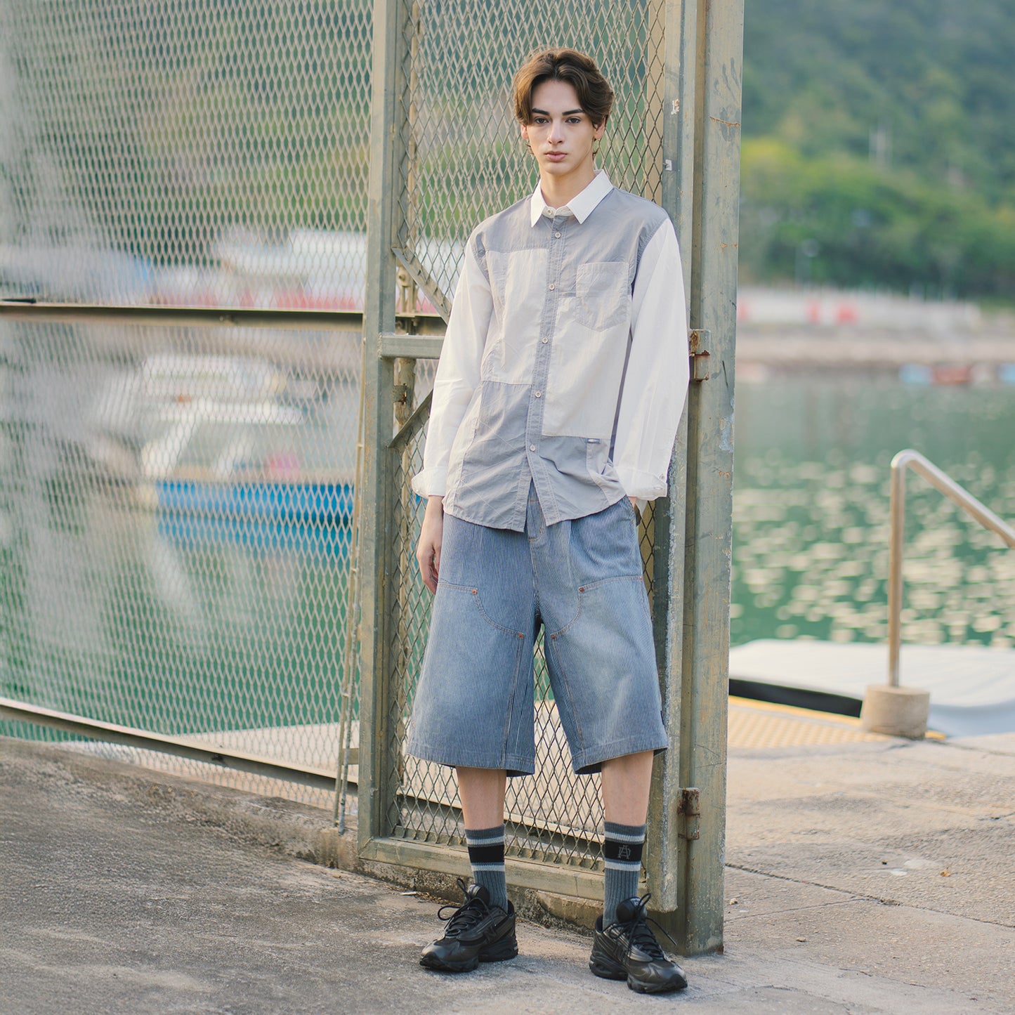 (ST505) Tech Patchwork Shirt