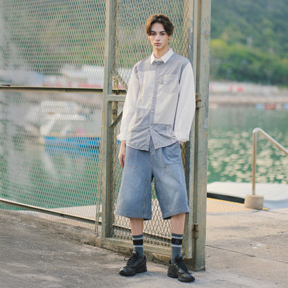 (ST505) Tech Patchwork Shirt