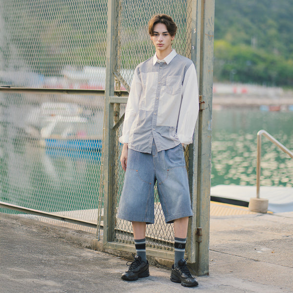 (ST505) Tech Patchwork Shirt