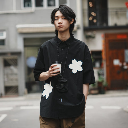 (ST381) Crazy Patch Short Sleeve Shirt