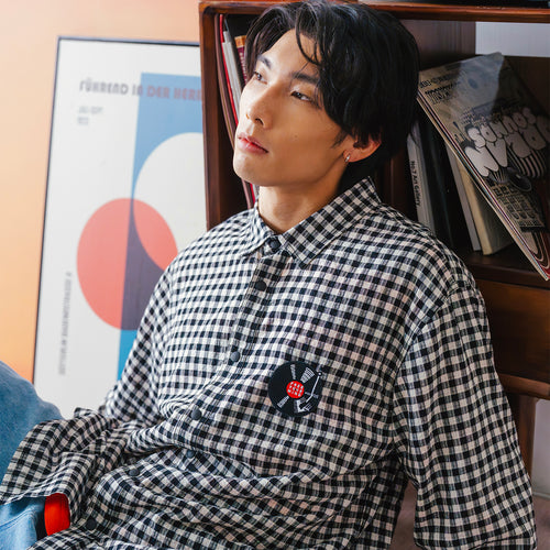 (ST522) Vinyl Check Shirt