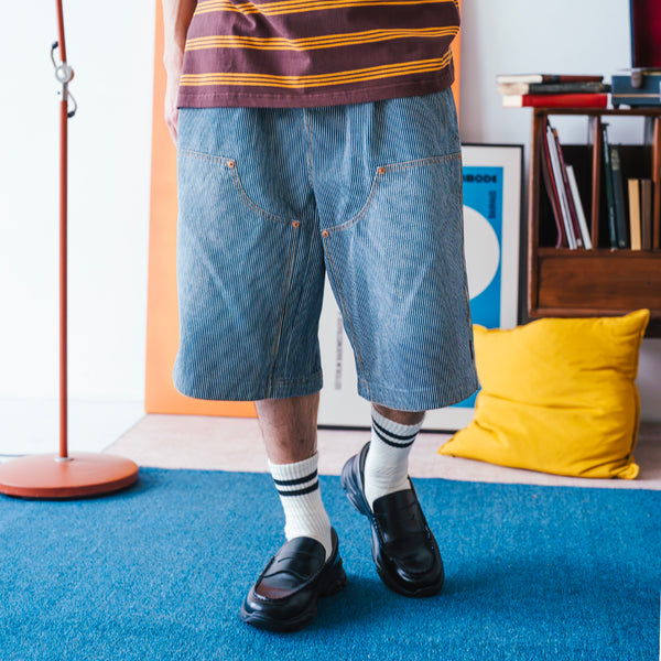 (SP434) Denim Stripes Shorts