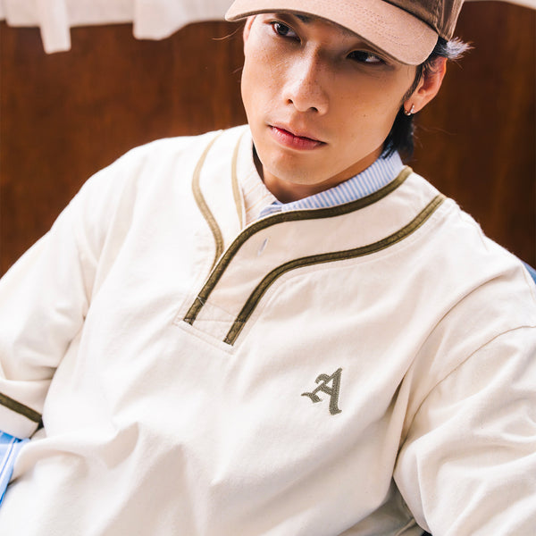 (TP1796) Baseball Collar Tee