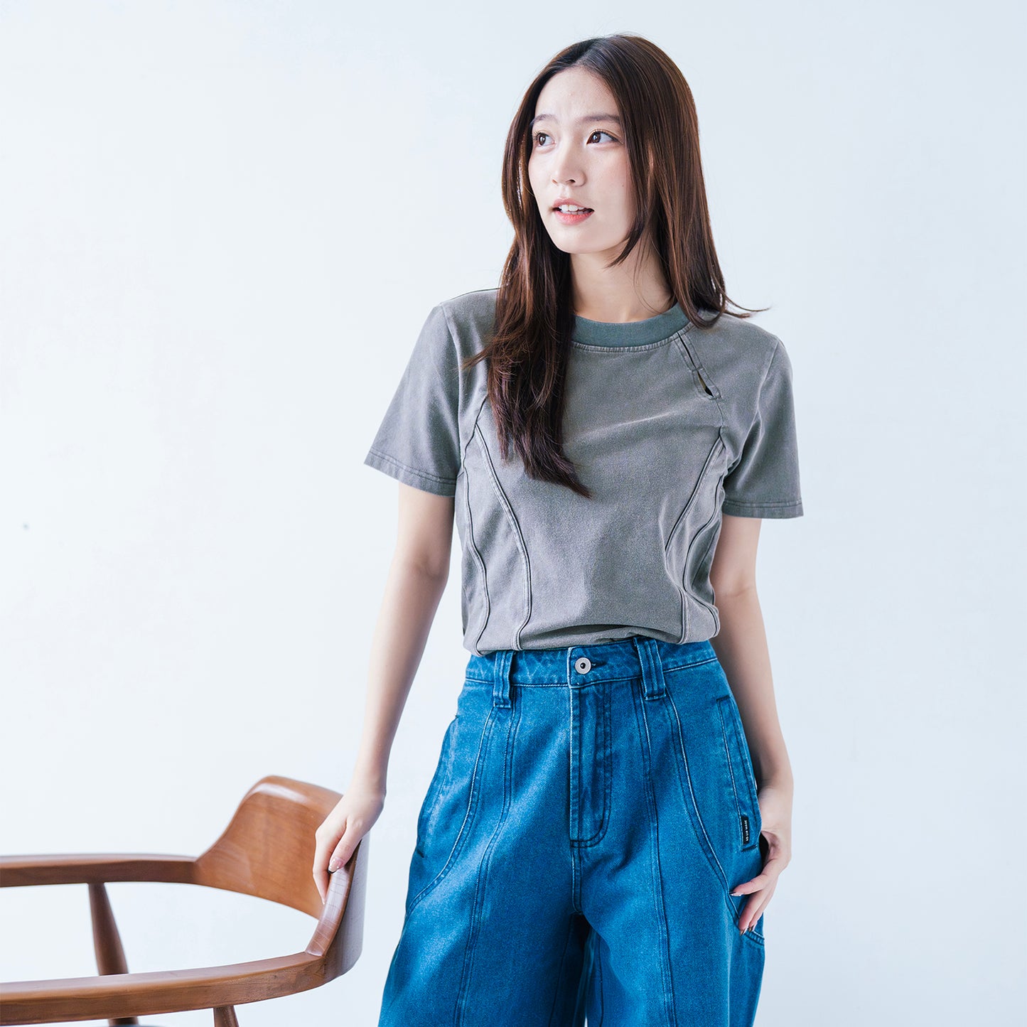 (TP1819) Washed Ripped Tee