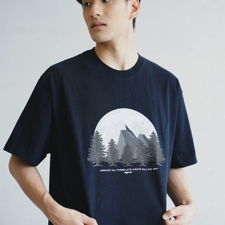 (ZT949) The Darkest Night Patchwork Pocket Tee