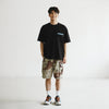 (ZT1458) Indigo Tent Print Patch Tee