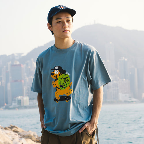 (EX684) Skater Dog Graphic Tee