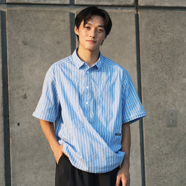 (ST528) 2 Ways Stripes Shirt