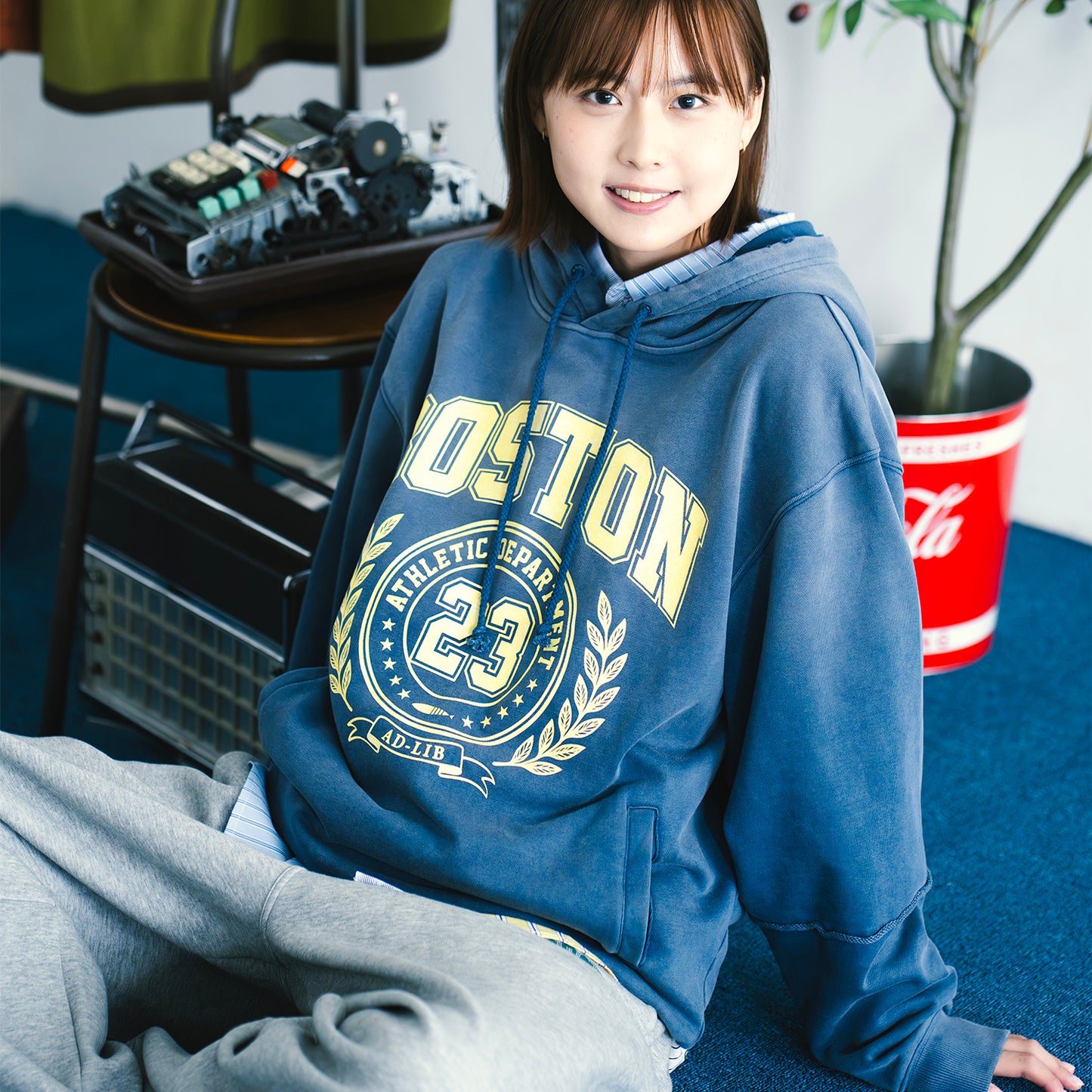 (SW519) Washed College Hoodie