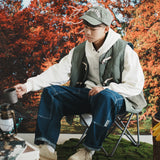 (JK327) Quilited 2 Face Horn Button Vest