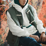 (JK327) Quilited 2 Face Horn Button Vest