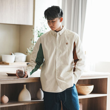 (ZT1252) Ivy Bear Patchwork Graphic Tee