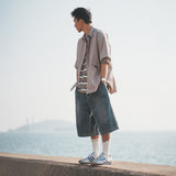 (SP395) Washed Double Knee Jorts