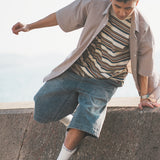 (SP395) Washed Double Knee Jorts