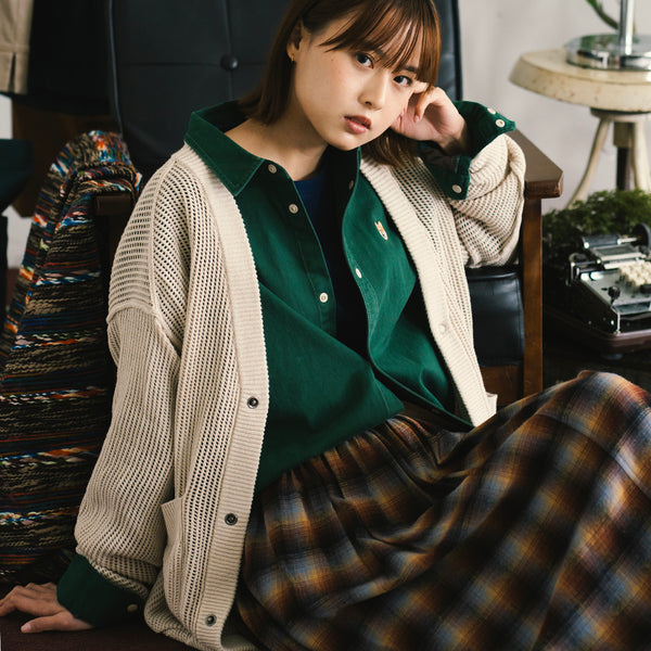 (CD106) Knit Mesh Cardigan