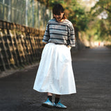 (DS020) Belted Pleated Midi Skirt