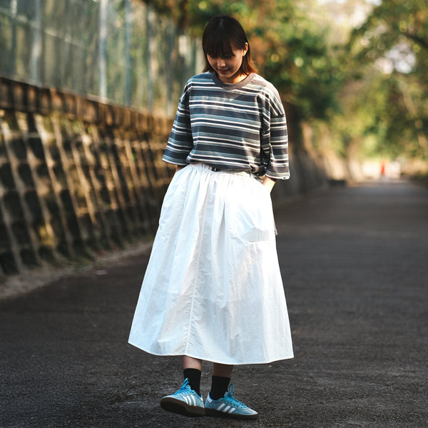(DS020) Belted Pleated Midi Skirt