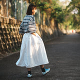 (DS020) Belted Pleated Midi Skirt