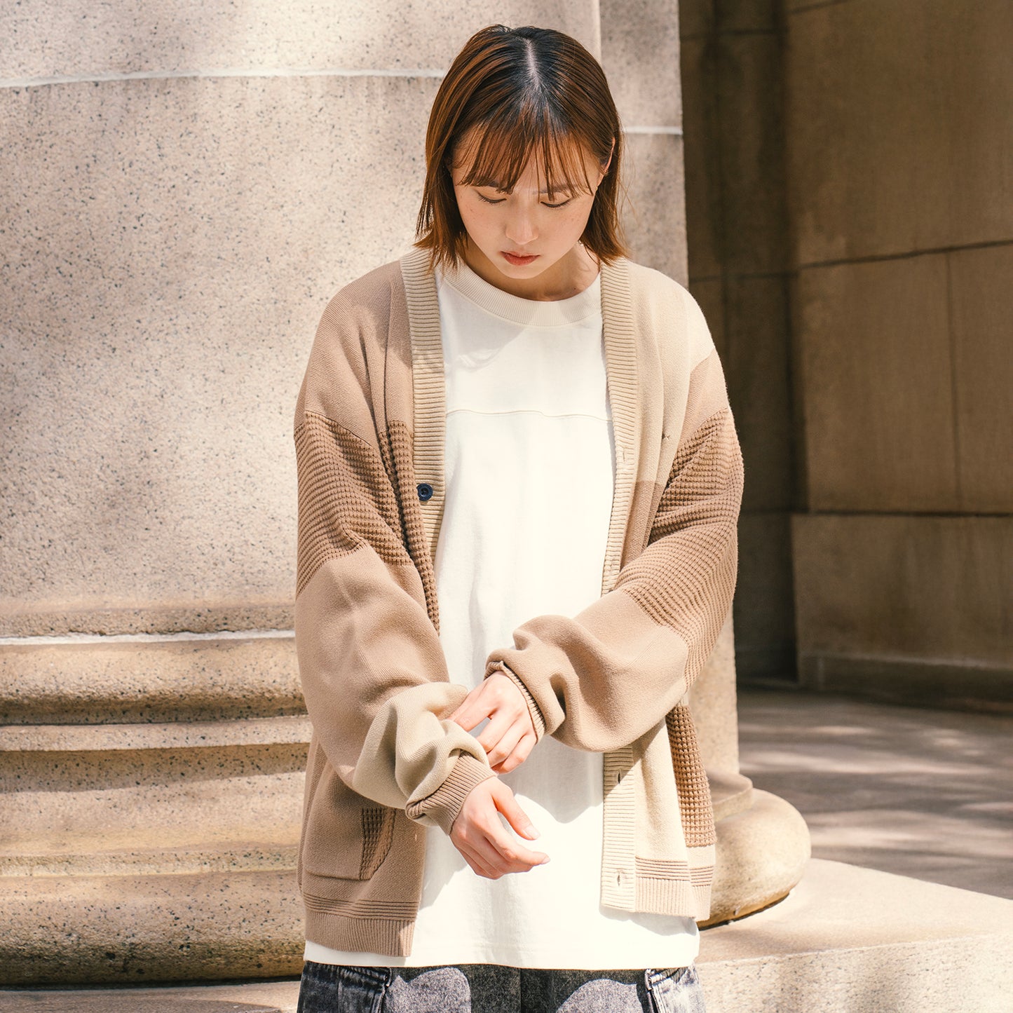 (CD107) Colorblock Cardigan