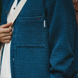 (ST338) Jacquard Indigo Heavyweight Shirt