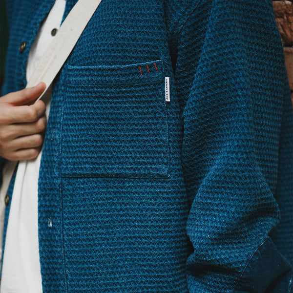 (ST338) Jacquard Indigo Heavyweight Shirt