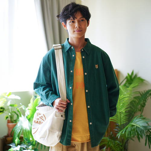 (ST483) Jersey Sleeve Patchwork Shirt