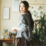 (BL007) See Through Drawstring Blouse