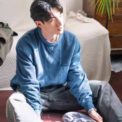 (SW571) Tonal Patchwork Sweatshirt